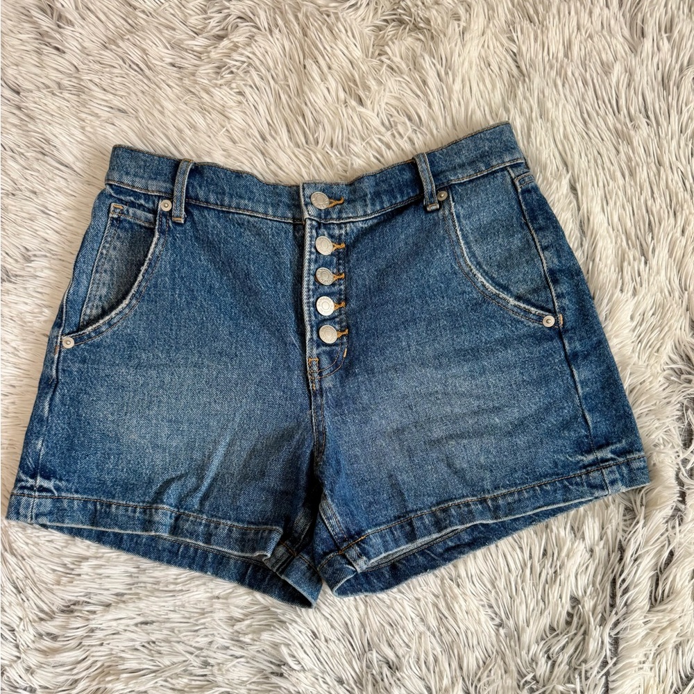 Banana Republic Classic Medium Wash Denim Shorts Button Up Fly Size 26/2